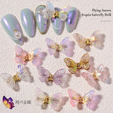 Load image into Gallery viewer, Nail Art Butterfly Jewelry Symphony Aurora Sequin Butterfly Nail Decoration Jewelry Manicure Accessories
