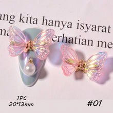Load image into Gallery viewer, Nail Art Butterfly Jewelry Symphony Aurora Sequin Butterfly Nail Decoration Jewelry Manicure Accessories