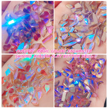 Load image into Gallery viewer, Nail Art Shaped Mixed Flat Bottom Diamond Shiny Symphony Aurora Ice Transparent Nail Diamond Jewelry Manicure Art Accessories