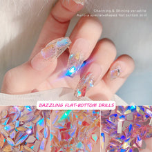 Load image into Gallery viewer, Nail Art Shaped Mixed Flat Bottom Diamond Shiny Symphony Aurora Ice Transparent Nail Diamond Jewelry Manicure Art Accessories