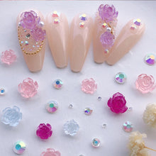Load image into Gallery viewer, 1 Box Nail Light Change Camellia Jewelry Mixed Pearl Chain Steel Ball Nail Drill Decoration Set Manicure Accessories