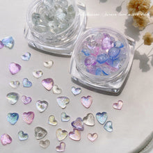 Load image into Gallery viewer, 1 Box Nail Art Polarized Symphony Heart Diamond Shiny Pearl Heart Shaped Three-dimensional Nail Decoration Manicure Accessories