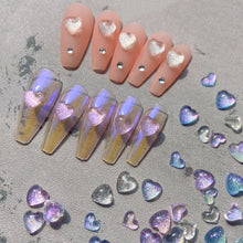 Load image into Gallery viewer, 1 Box Nail Art Polarized Symphony Heart Diamond Shiny Pearl Heart Shaped Three-dimensional Nail Decoration Manicure Accessories