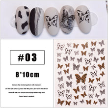 Load image into Gallery viewer, Leopard Butterfly Nail Art Sticker Decoration Waterproof Durable Adhesive Nail Stickers Manicure Accessories