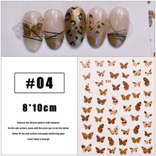 Load image into Gallery viewer, Leopard Butterfly Nail Art Sticker Decoration Waterproof Durable Adhesive Nail Stickers Manicure Accessories