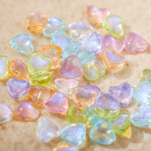 Load image into Gallery viewer, 100pcs 6mm Nail Art Gilt Small Peach Heart Jewelry Glossy Glitter Flat Bottom Resin Love Nail Jewelry Decoration