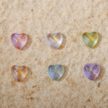 Load image into Gallery viewer, 100pcs 6mm Nail Art Gilt Small Peach Heart Jewelry Glossy Glitter Flat Bottom Resin Love Nail Jewelry Decoration