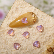Load image into Gallery viewer, 100pcs 6mm Nail Art Gilt Small Peach Heart Jewelry Glossy Glitter Flat Bottom Resin Love Nail Jewelry Decoration