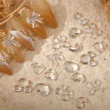 Load image into Gallery viewer, 100pcs Nail Art Transparent Bow Jewelry Resin Glossy Love Simple Nail Jewelry Nail Art Decoration Manicure Accessories