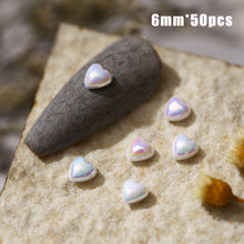 Load image into Gallery viewer, 50pcs Nail Art Ceramic Peach Heart Ornament Symphony Small Love Nail Stereo Decoration Manicure Art Accessories