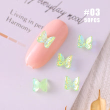 Load image into Gallery viewer, 50pcs Nail Art Butterfly Jewelry Three-dimensional Aurora Symphony Butterfly Jewelry Versatile Nail Decoration Manicure Accessories