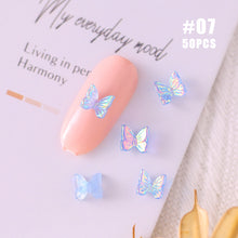 Load image into Gallery viewer, 50pcs Nail Art Butterfly Jewelry Three-dimensional Aurora Symphony Butterfly Jewelry Versatile Nail Decoration Manicure Accessories