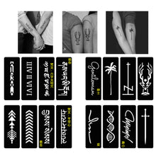 Load image into Gallery viewer, A4 Hollow Adhesive Tattoo Template Sticker Semi-permanent Small Tattoo Body Hand-painted Art Paste Painting
