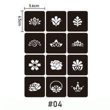 Load image into Gallery viewer, A4 Hollow Adhesive Tattoo Template Sticker Semi-permanent Small Tattoo Body Hand-painted Art Paste Painting