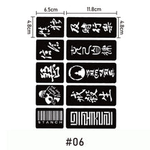 Load image into Gallery viewer, A4 Hollow Adhesive Tattoo Template Sticker Semi-permanent Small Tattoo Body Hand-painted Art Paste Painting