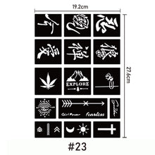Load image into Gallery viewer, A4 Hollow Adhesive Tattoo Template Sticker Semi-permanent Small Tattoo Body Hand-painted Art Paste Painting