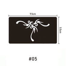 Load image into Gallery viewer, 9.5*5.5cm Small Pattern Tattoo Inkjet Template Body Painting Self-adhesive Tattoo Template Two-layer Hollow Tattoo Template