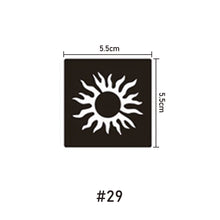 Load image into Gallery viewer, 5.5*5.5cm Small Pattern Tattoo Template Body Painting Self-adhesive Tattoo Template Two-layer Hollow Tattoo Template