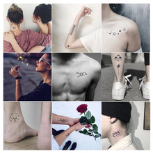 Load image into Gallery viewer, 5.5*5.5cm Small Tattoo Template Body Painting Self-adhesive Tattoo Template Semi-permanent Two-layer Hollow Tattoo Template