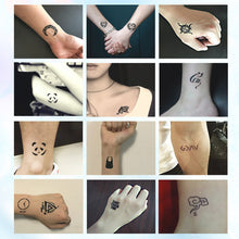 Load image into Gallery viewer, 5.5*5.5cm Small Tattoo Template Body Painting Self-adhesive Tattoo Template Semi-permanent Two-layer Hollow Tattoo Template