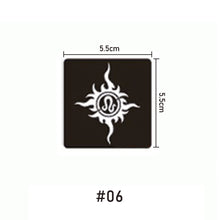 Load image into Gallery viewer, 5.5*5.5cm Small Tattoo Template Body Painting Self-adhesive Tattoo Template Semi-permanent Two-layer Hollow Tattoo Template