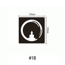 Load image into Gallery viewer, 5.5*5.5cm Small Tattoo Template Body Painting Self-adhesive Tattoo Template Semi-permanent Two-layer Hollow Tattoo Template