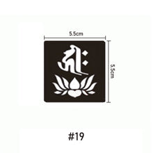 Load image into Gallery viewer, 5.5*5.5cm Small Tattoo Template Body Painting Self-adhesive Tattoo Template Semi-permanent Two-layer Hollow Tattoo Template