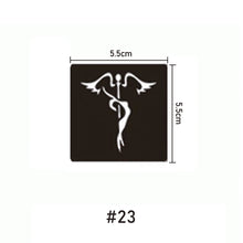 Load image into Gallery viewer, 5.5*5.5cm Small Tattoo Template Body Painting Self-adhesive Tattoo Template Semi-permanent Two-layer Hollow Tattoo Template