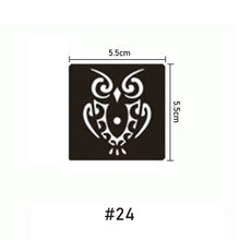 Load image into Gallery viewer, 5.5*5.5cm Small Tattoo Template Body Painting Self-adhesive Tattoo Template Semi-permanent Two-layer Hollow Tattoo Template