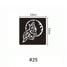 Load image into Gallery viewer, 5.5*5.5cm Small Tattoo Template Body Painting Self-adhesive Tattoo Template Semi-permanent Two-layer Hollow Tattoo Template