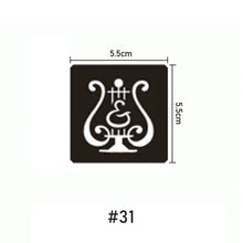 Load image into Gallery viewer, 5.5*5.5cm Small Tattoo Template Body Painting Self-adhesive Tattoo Template Semi-permanent Two-layer Hollow Tattoo Template