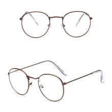Load image into Gallery viewer, Retro Round Frame Glasses Flat Glasses Metal Frame Glasses Fashion Comfortable Transparent Glasses For Men Women