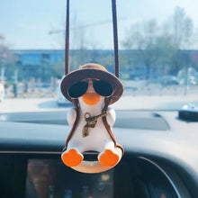 Load image into Gallery viewer, Cute Anime Cowboy Pipe Duck Car Rearview Mirror Pendant Super Cool Revolver Car Decor Pendant Auto Interior Ornament Decoration