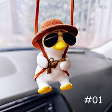 Load image into Gallery viewer, Cute Anime Cowboy Pipe Duck Car Rearview Mirror Pendant Super Cool Revolver Car Decor Pendant Auto Interior Ornament Decoration