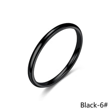Load image into Gallery viewer, Simple 2mm Titanium Thin Ring Fashion Stainless Steel Ring Casual Finger Jewelry Smooth Couple Ring Classic Love Women Men Birthday gifts
