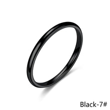 Load image into Gallery viewer, Simple 2mm Titanium Thin Ring Fashion Stainless Steel Ring Casual Finger Jewelry Smooth Couple Ring Classic Love Women Men Birthday gifts