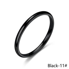 Load image into Gallery viewer, Simple 2mm Titanium Thin Ring Fashion Stainless Steel Ring Casual Finger Jewelry Smooth Couple Ring Classic Love Women Men Birthday gifts