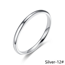 Load image into Gallery viewer, Simple 2mm Titanium Thin Ring Fashion Stainless Steel Ring Casual Finger Jewelry Smooth Couple Ring Classic Love Women Men Birthday gifts