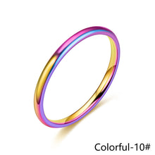 Load image into Gallery viewer, Simple 2mm Titanium Thin Ring Fashion Stainless Steel Ring Casual Finger Jewelry Smooth Couple Ring Classic Love Women Men Birthday gifts