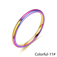 Load image into Gallery viewer, Simple 2mm Titanium Thin Ring Fashion Stainless Steel Ring Casual Finger Jewelry Smooth Couple Ring Classic Love Women Men Birthday gifts