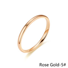 Load image into Gallery viewer, Simple 2mm Titanium Thin Ring Fashion Stainless Steel Ring Casual Finger Jewelry Smooth Couple Ring Classic Love Women Men Birthday gifts