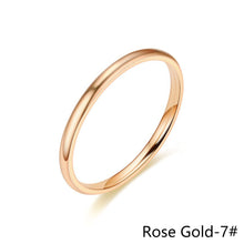 Load image into Gallery viewer, Simple 2mm Titanium Thin Ring Fashion Stainless Steel Ring Casual Finger Jewelry Smooth Couple Ring Classic Love Women Men Birthday gifts
