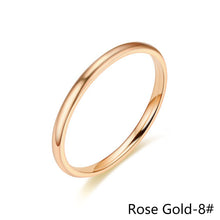 Load image into Gallery viewer, Simple 2mm Titanium Thin Ring Fashion Stainless Steel Ring Casual Finger Jewelry Smooth Couple Ring Classic Love Women Men Birthday gifts