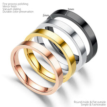 Load image into Gallery viewer, 3mm Simple Titanium Thin Ring Fashion Stainless Steel Ring Casual Finger Jewelry Smooth Couple Ring Classic Love Women Men Birthday gifts