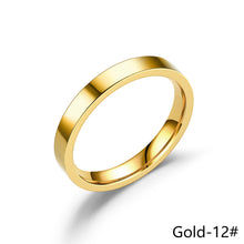 Load image into Gallery viewer, 3mm Simple Titanium Thin Ring Fashion Stainless Steel Ring Casual Finger Jewelry Smooth Couple Ring Classic Love Women Men Birthday gifts