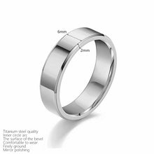 Load image into Gallery viewer, 6mm Simple Titanium Thin Ring Fashion Stainless Steel Ring Casual Finger Jewelry Smooth Couple Ring Classic Love Women Men Birthday gifts