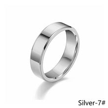 Load image into Gallery viewer, 6mm Simple Titanium Thin Ring Fashion Stainless Steel Ring Casual Finger Jewelry Smooth Couple Ring Classic Love Women Men Birthday gifts