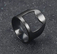 Load image into Gallery viewer, 10mm Bottle Opener Ring-shape Beer Cap Opening Remover Bottle Style Beer Opener Stainless Steel Titanium Ring Creative Versatile Ring Casual Cool Finger Ring