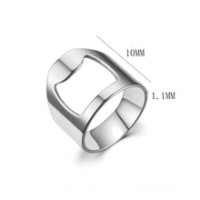 Load image into Gallery viewer, 10mm Bottle Opener Ring-shape Beer Cap Opening Remover Bottle Style Beer Opener Stainless Steel Titanium Ring Creative Versatile Ring Casual Cool Finger Ring