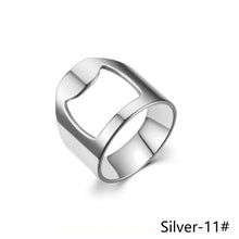 Load image into Gallery viewer, 10mm Bottle Opener Ring-shape Beer Cap Opening Remover Bottle Style Beer Opener Stainless Steel Titanium Ring Creative Versatile Ring Casual Cool Finger Ring
